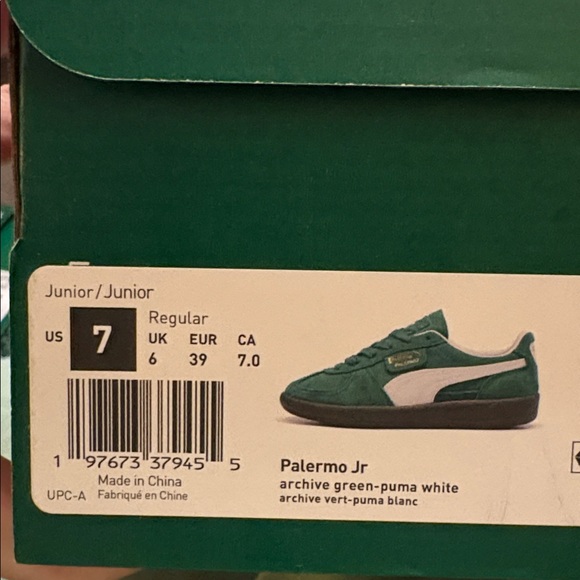 NIB Puma Palermo Green Suede Sneakers Kids 7/Womens 8.5 - Picture 9 of 9